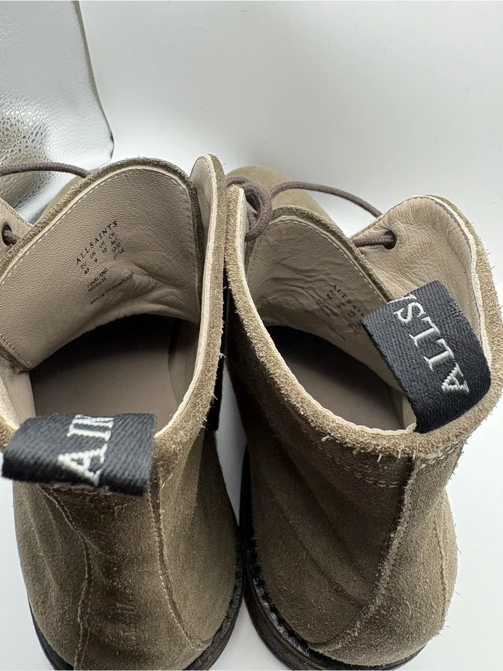 AllSaints Taupe Suede Chukka Boots